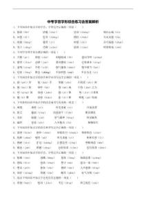 中考字音字形綜合練習含答案解析5