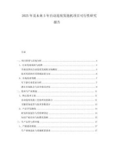 2025年及未來5年自動連續(xù)發(fā)泡機(jī)項目可行性研究報告