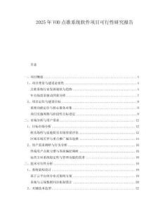 2025年VOD點歌系統軟件項目可行性研究報告