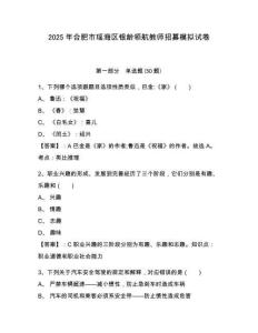 2025年合肥市瑤海區(qū)銀齡領航教師招募模擬試卷附答案詳解（實用）