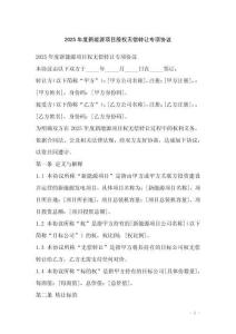 2025年度新能源項目股權無償轉讓專項協議