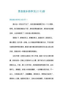 思念故鄉(xiāng)的作文份