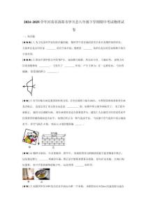 2024~2025學(xué)年河南省洛陽市伊川縣八年級(jí)下學(xué)期期中考試物理試卷
