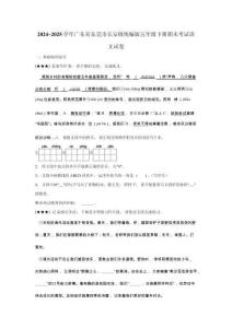 2024~2025學年廣東省東莞市長安鎮統編版五年級下冊期末考試語文試卷
