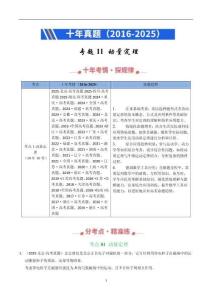 專題11 動量定理-十年（2016-2025）高考《物理》全國真題分類匯編