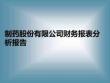 制藥股份有限公司財務報表分析報告PPT課件