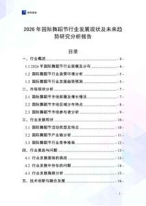 2026年國際舞蹈節行業發展現狀及未來趨勢研究分析報告