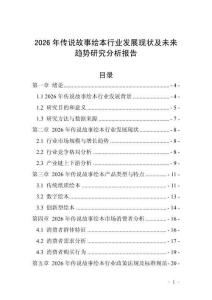 2026年傳說故事繪本行業發展現狀及未來趨勢研究分析報告