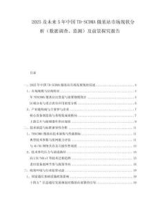 2025及未來5年中國TD-SCDMA微基站市場現狀分析（數據調查、監測）及前景探究報告