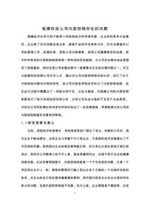 銳康科技公司內(nèi)部控制存在的問(wèn)題