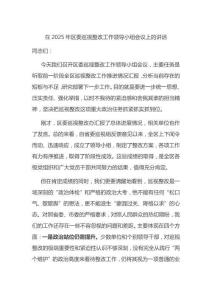 在2025年區委巡視整改工作領導小組會議上的講話