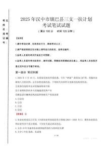 漢中市鎮(zhèn)巴縣三支一扶考試真題2025