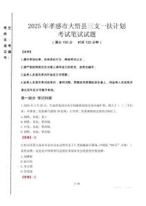 孝感市大悟縣三支一扶考試真題2025