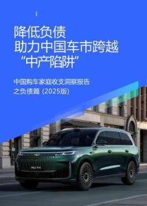 降低負(fù)債助力中國車市跨越“中產(chǎn)陷阱”-中國購車家庭收支洞察報告之負(fù)債篇（2025版）
