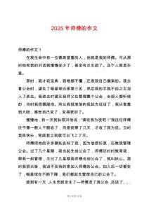 2025年師傅的作文
