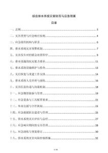 综合排水系统灾害防范与应急预案