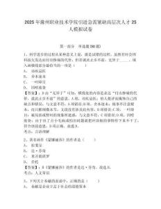 2025年滁州職業(yè)技術(shù)學(xué)院引進(jìn)急需緊缺高層次人才25人模擬試卷及答案詳解一套