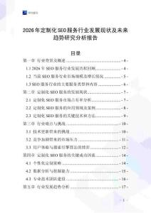 2026年定制化SEO服務(wù)行業(yè)發(fā)展現(xiàn)狀及未來(lái)趨勢(shì)研究分析報(bào)告