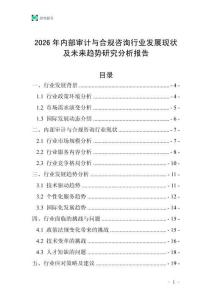 2026年內部審計與合規(guī)咨詢行業(yè)發(fā)展現(xiàn)狀及未來趨勢研究分析報告