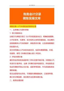 做賬實(shí)操-小汽車抵租金的賬務(wù)處理