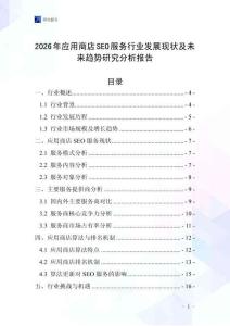 2026年應(yīng)用商店SEO服務(wù)行業(yè)發(fā)展現(xiàn)狀及未來趨勢研究分析報告