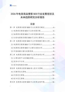 2026年電商商品搜索SEO行業(yè)發(fā)展現(xiàn)狀及未來趨勢研究分析報(bào)告