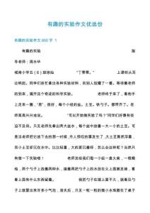 有趣的實驗作文優選份