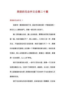 美麗的花朵作文合集二十篇