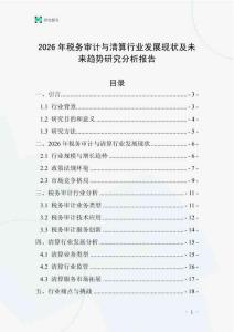 2026年稅務審計與清算行業(yè)發(fā)展現(xiàn)狀及未來趨勢研究分析報告