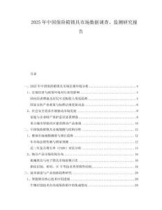 2025年中國保險箱鎖具市場數(shù)據(jù)調(diào)查、監(jiān)測研究報告