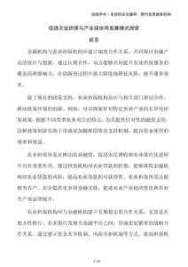 促進農(nóng)業(yè)擔保與產(chǎn)業(yè)鏈協(xié)同發(fā)展模式探索
