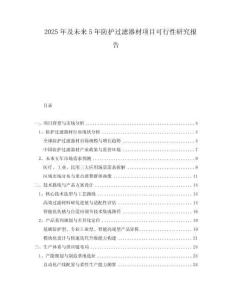 2025年及未來5年防護過濾器材項目可行性研究報告