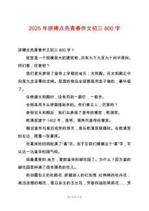 2025年拼搏點亮青春作文初三800字