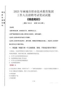 2025年麻城市職業(yè)技術(shù)教育集團(tuán)招聘考試真題