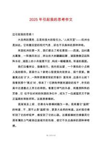 2025年引起我的思考作文