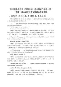 2025年秋魯教版（五四學(xué)制）初中英語(yǔ)八年級(jí)上冊(cè)（期末）綜合詞匯句子專(zhuān)項(xiàng)訓(xùn)練題及答案