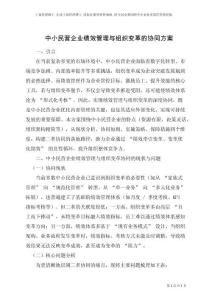 中小民營企業(yè)績效管理與組織變革的協(xié)同方案