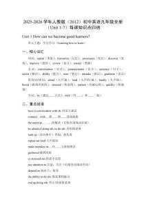 2025-2026學(xué)年人教版初中英語(yǔ)九年級(jí)全冊(cè)（Unit 1-7）每課知識(shí)點(diǎn)歸納