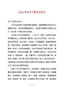 2025年忘不了那目光作文
