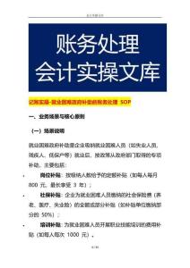 記賬實操-就業(yè)困難政府補助的賬務處理 SOP