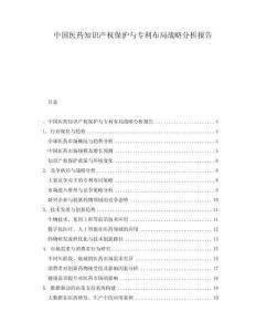 中國醫藥知識產權保護與專利布局戰略分析報告