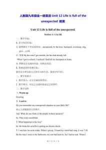 人教版九年级全一册英语Unit 12 Life is full of the unexpected 教案