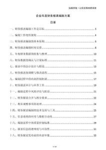 企業(yè)年度財務(wù)報表編制方案