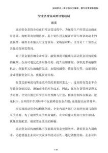 企業資金鏈風險預警機制