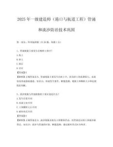 2025年一級建造師（港口與航道工程）管涌和流沙防治技術(shù)鞏固