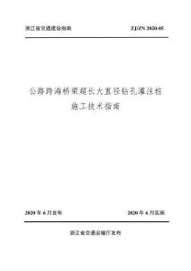 ZJ-ZN-2020-05 浙江省交通建設(shè)指南 公路跨海橋梁超長(zhǎng)大直徑鉆孔灌注樁施工技術(shù)指南（浙江省交通廳）