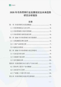 2026年冷熱帶鋼行業(yè)發(fā)展現(xiàn)狀及未來趨勢研究分析報(bào)告