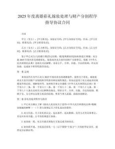 2025年度離婚彩禮嫁妝處理與財產(chǎn)分割程序指導(dǎo)協(xié)議合同