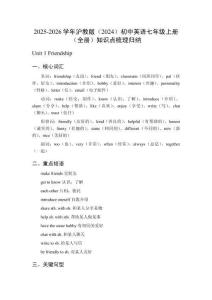 2025-2026學(xué)年滬教版（2024）初中英語(yǔ)七年級(jí)上冊(cè)（全冊(cè)）知識(shí)點(diǎn)梳理歸納