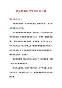 遇見你真好作文實(shí)用二十篇